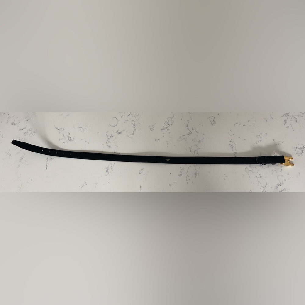 Celine Triomphe Patent Leather Belt | Black| Size 80 - Picture 7 of 12